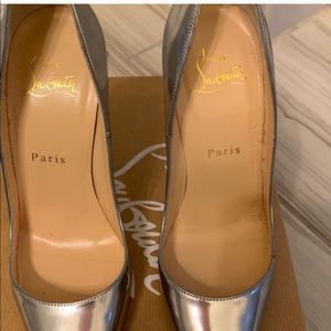 A pair silver authentic Christian Louboutin pumps